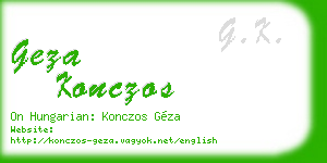 geza konczos business card